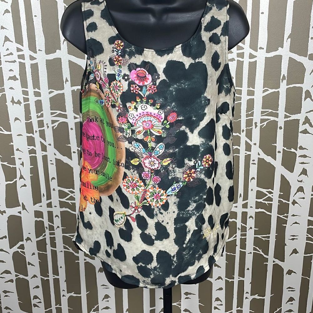 Desigual Leopard & Floral Print Tank size S